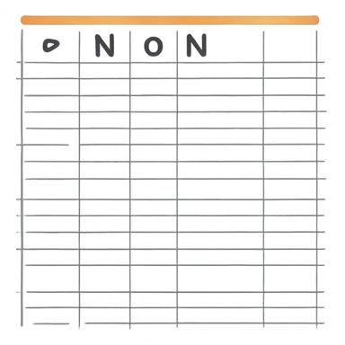 Create a minimal checklist emoji with YES/NO boxes. The design should be clean and modern with rounded corners. Include 2-3 simple lines representing list items and checkboxes. Use a minimalist style that emphasizes simplicity. sticker