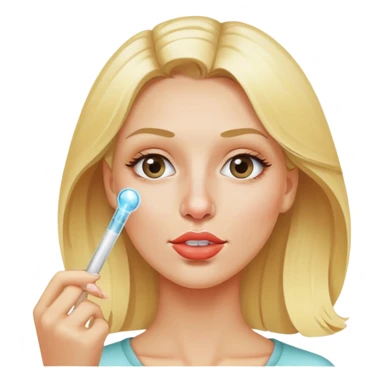 blonde woman glass stick coming out of nose sticker