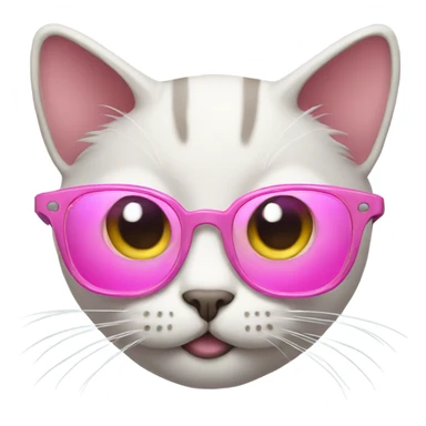 Cat with Pink glasses  sticker