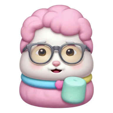 colorful marshmallow with glassess sticker