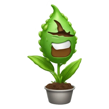 A crying laughing poop womiting and rating an egplant  sticker