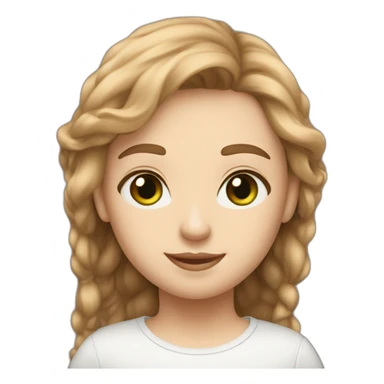 two. Best friends, one with light brown hair, white skin, green eyes and another with white skin, brown hair, brown eyes. sticker