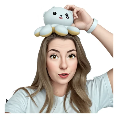 girl with stuffed animal sticker