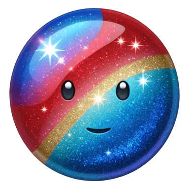 glitter red and blue raio sticker