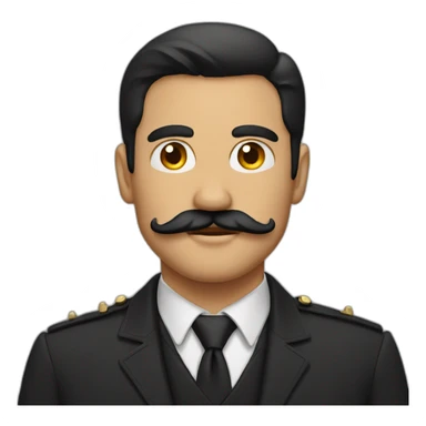 man with hot eye and handlebar mustache black hair sticker