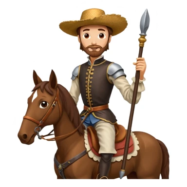 funny Don Quixote on his horse Rocinante sticker