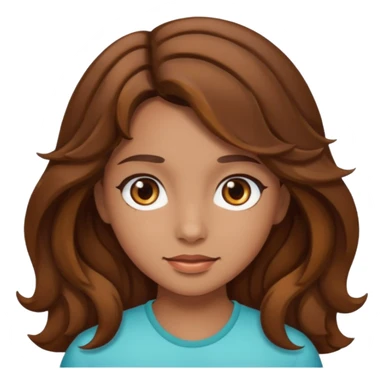 Girl with Brown wavy hair and brown eyes and tan skin sticker