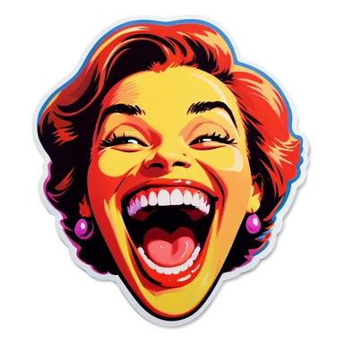 Pop art laughing  sticker