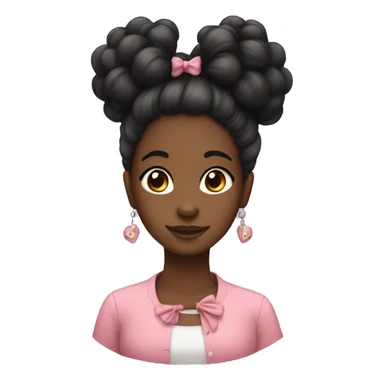 Black girl with poofs with bows in her hair sticker