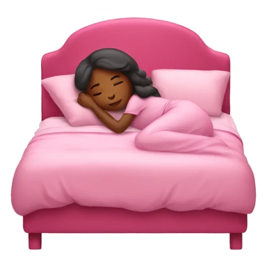 Girl sleeping in a pink bed  sticker
