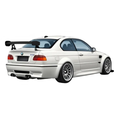 bmw m3 e46  drifting, smoke is coming from the rear, and it's visible from behind. sticker