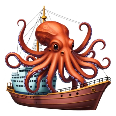 Kraken – Giant octopus with tentacles wrapping a ship sticker