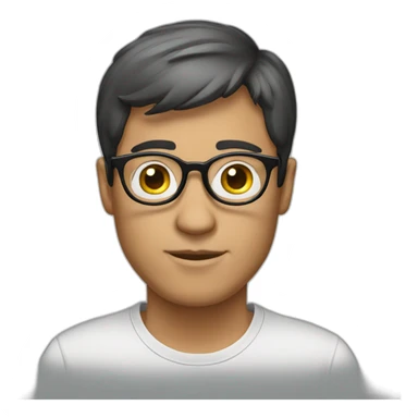 white-male-brunette-black-round-glasses sticker