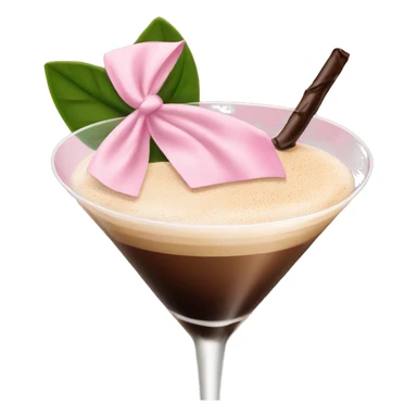 Espresso martini with light pink bow on stem sticker