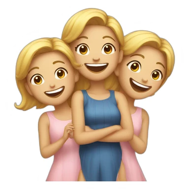 Three laughing girls sticker