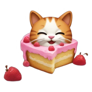 cat eat cake sticker