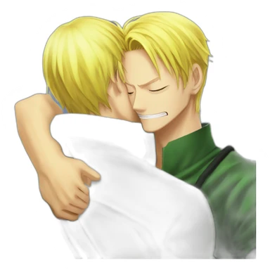 roronoa zoro embrace sanji sticker