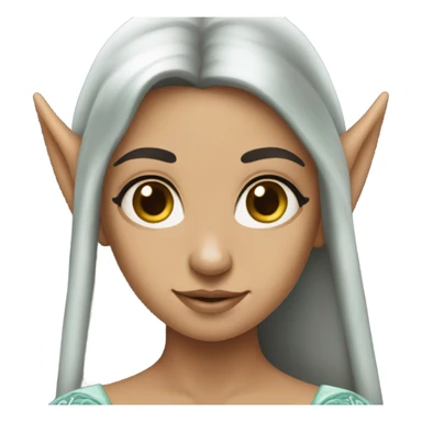 elf princess dark hair sticker