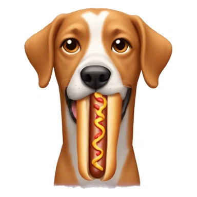 dog eating a hot dog sticker