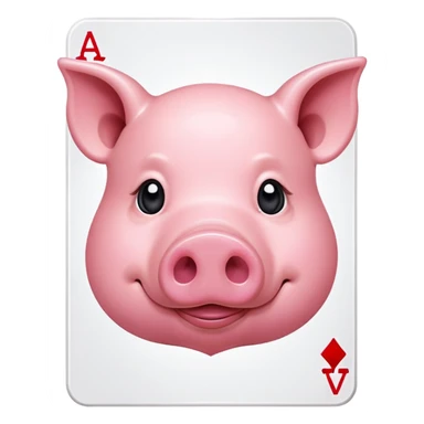 face pig in card sticker