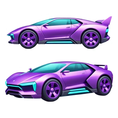 futuristic purple and cyan cyberpunk car sticker