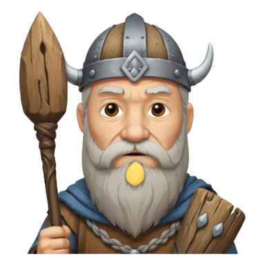Old viking chief with long beard and staff sticker