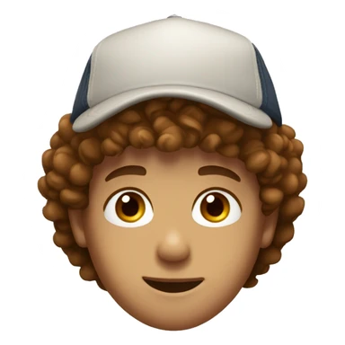 boy with brown curly hair freckles and trucker hat brown eyes sticker