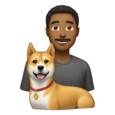 a man and a doge sticker