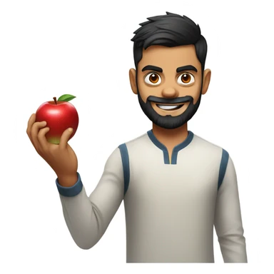 Virat kohli holding Apple sticker