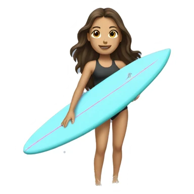brunette girl surfing  sticker