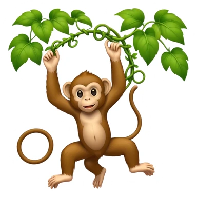 Monkey swinging from a vine sticker