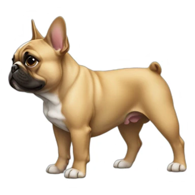 dog French Bulldog in profile sticker