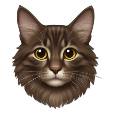 Tiny dark brown maincoon cat sticker