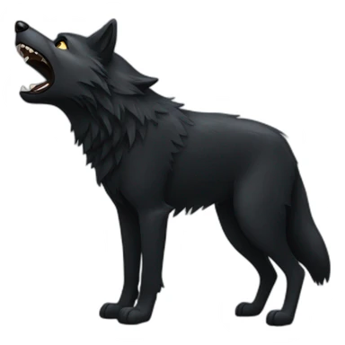 Black wolf howling  sticker