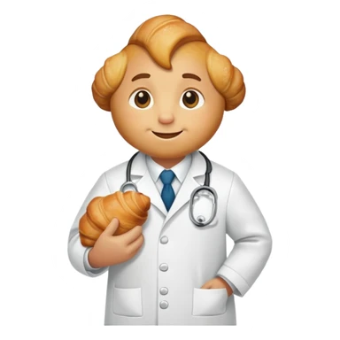Croissant wearing lab coat  sticker