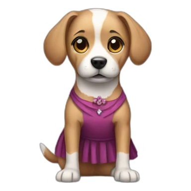 dog in a dress sticker
