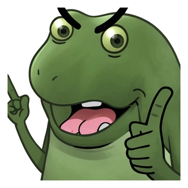 Face poking tounge on squinting eyes with middle finger poking on the side sticker