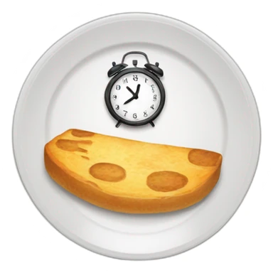 A plate with a clock on it showing 8pm sticker