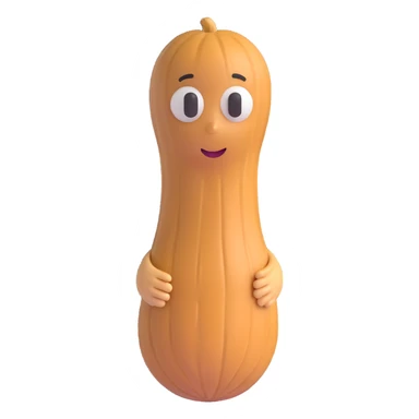 3D character of a cute peanut, no facial expression, with subtle texture sticker