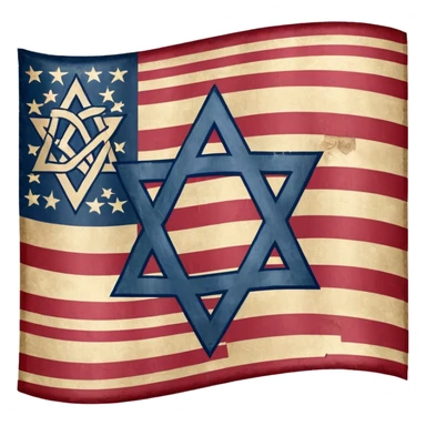 United States flag with a swastika symbol and star of david symbol on the flag sticker