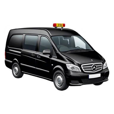 Black Mercedes Vito funeral van with registration number JTB and a  sticker