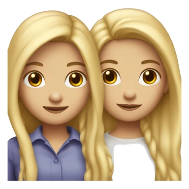 Two girls with long blond hair sticker