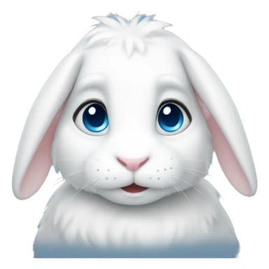 white rabbit blue eyes sticker