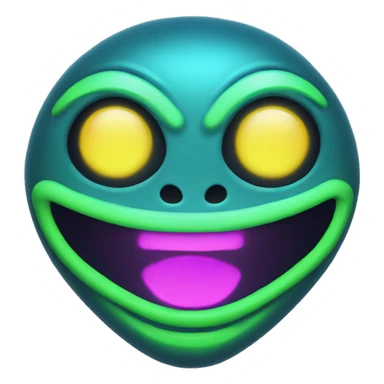 Happy neon alien sticker
