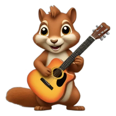 Squirrel playing guitar  sticker