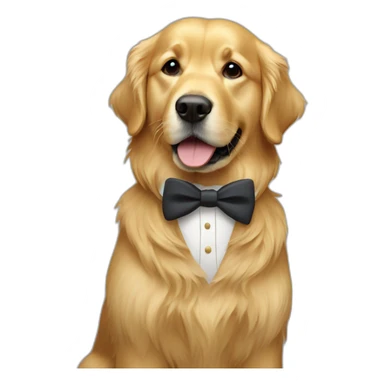 Golden retriever in a suit sticker