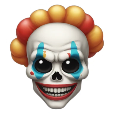 skull clown sticker