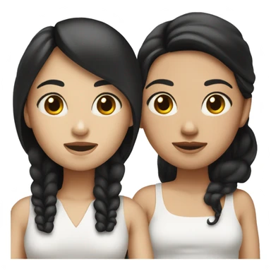 Two sister, one white skin black hair and the other brunette sticker