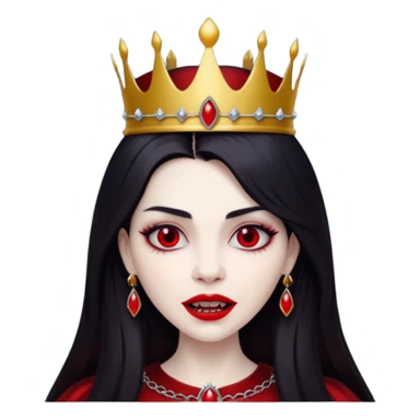 queen vampire with crown and fangs sticker