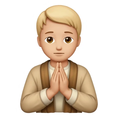 Emoji with Hands folded in prayer sticker